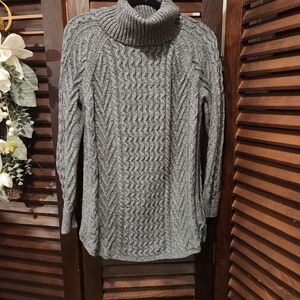 GAP Charcoal Cable Knit Maternity Turtleneck Sweater